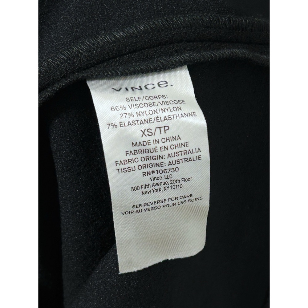 Vince Structured Solid Zip Back Midi Dress in Bla… - image 5